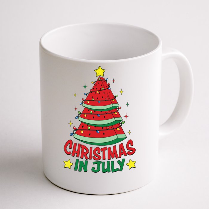 Christmas In July Watermelon Xmas Tree Summer Front & Back Coffee Mug