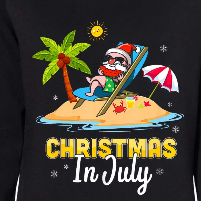 Christmas In July Santa Claus Beach Watermelon Womens California Wash Sweatshirt