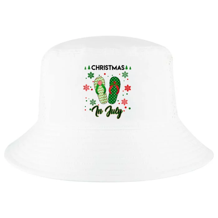 Christmas In July Flip Flops Summer Vacation Beach Lovers Cool Comfort Performance Bucket Hat