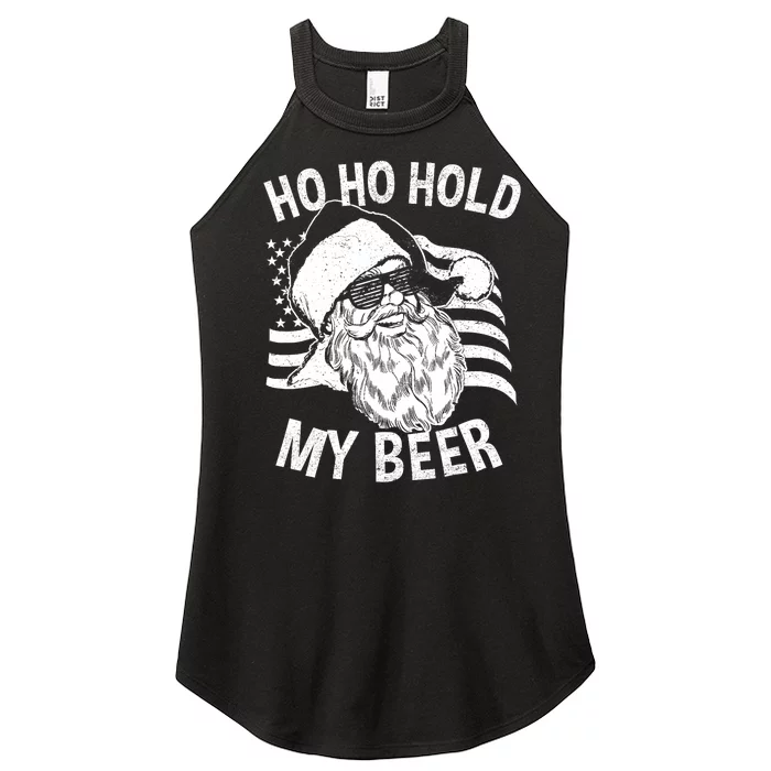 Christmas In July Hipster Santa Ho Ho Hold My Beer Women’s Perfect Tri Rocker Tank