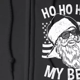 Christmas In July Hipster Santa Ho Ho Hold My Beer Full Zip Hoodie