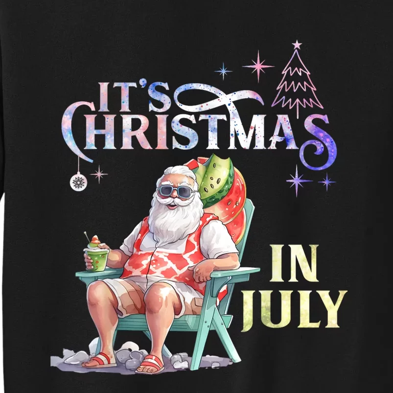 Christmas In July Santa Beach Summer Float Xmas Funny Sweatshirt