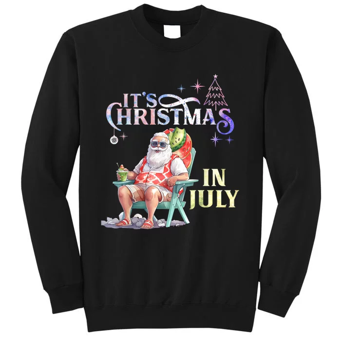 Christmas In July Santa Beach Summer Float Xmas Funny Sweatshirt