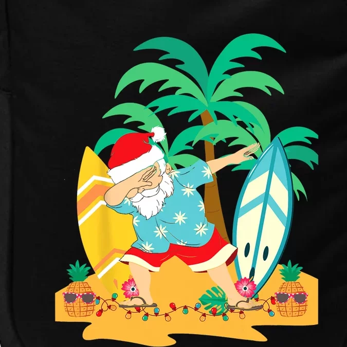 Christmas In July Dabbing Santa Tropical Christmas Surfing Impact Tech Backpack