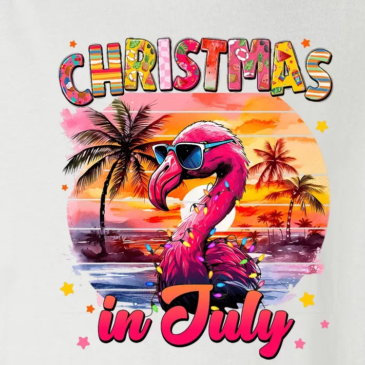 Christmas In July Flamingo Beach Summer Toddler Long Sleeve Shirt