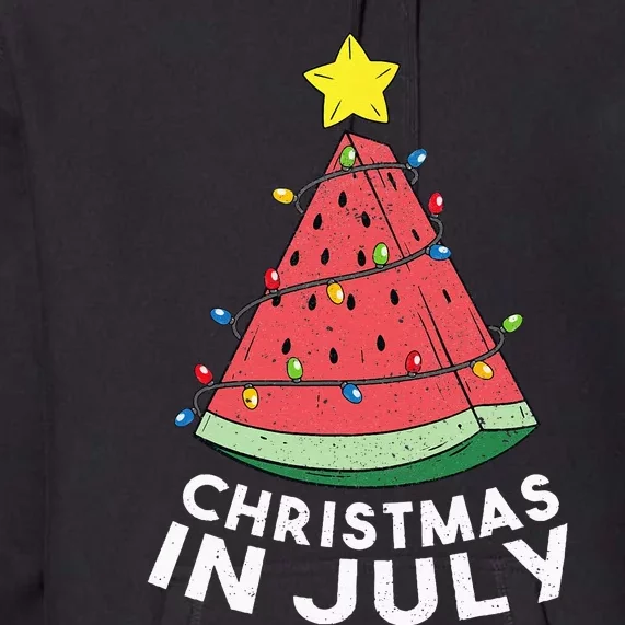 Christmas In July Summer Watermelon Xmas Tree Premium Hoodie