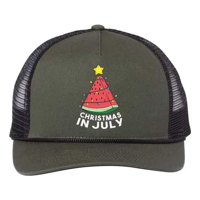 Christmas In July Summer Watermelon Xmas Tree Retro Rope Trucker Hat Cap