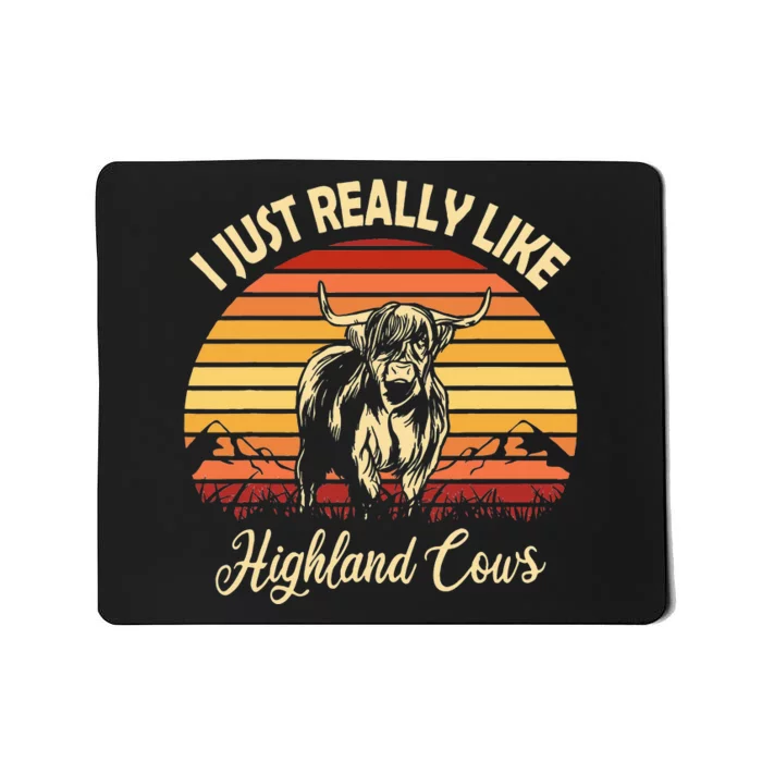 Cowgirl I Just Really Like Highland Cows Scottish Cow Mousepad