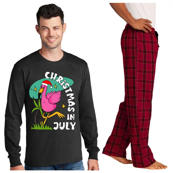 Christmas In July Flamingo Cute Beach Summer Christmas July Long Sleeve Pajama Set