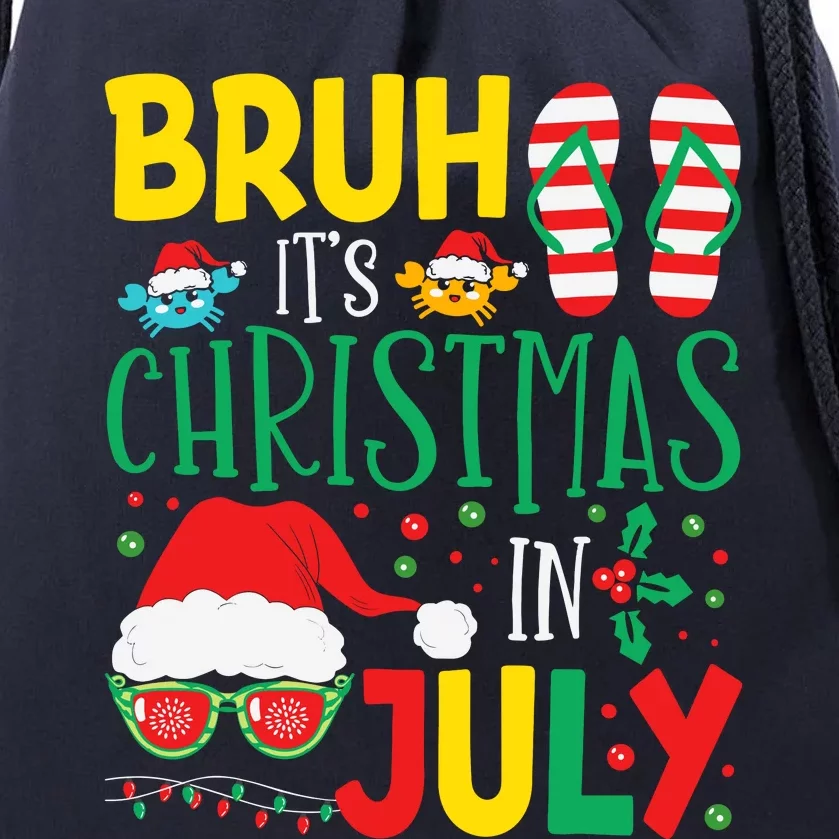 Christmas In Julys For Wo Bruh Summer Santa Drawstring Bag