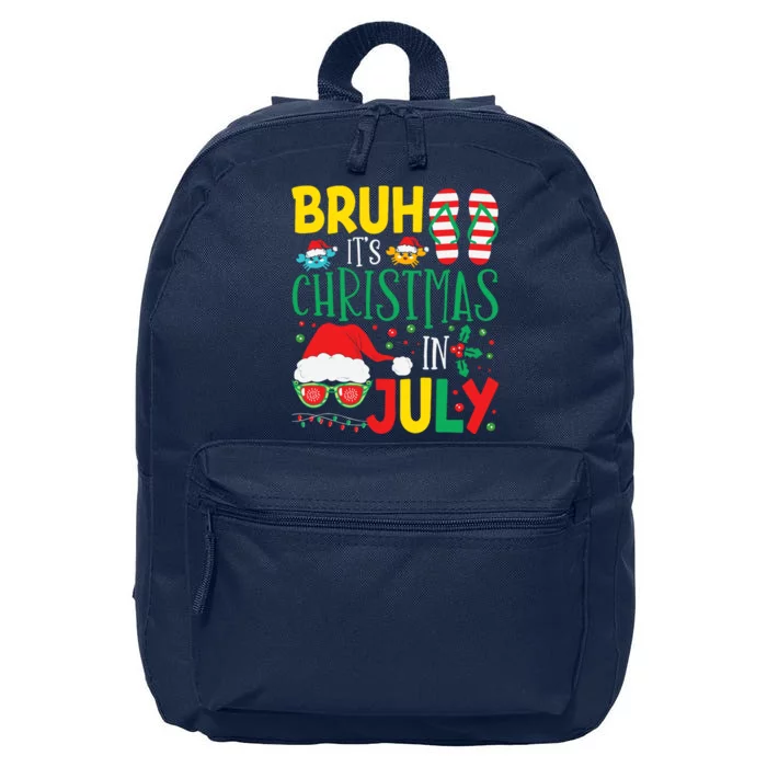 Christmas In Julys For Wo Bruh Summer Santa 16 in Basic Backpack