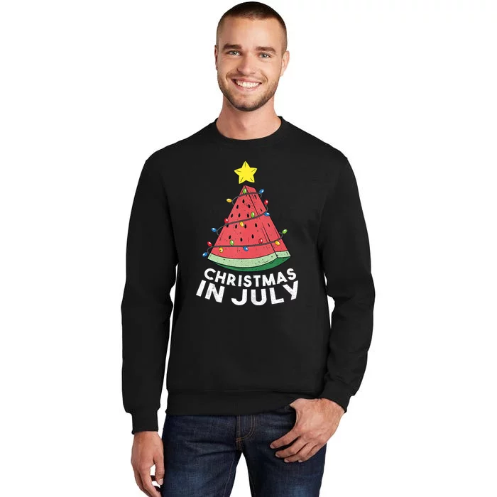 Christmas In July Summer Watermelon Xmas Tree Men Women Kids Sweatshirt