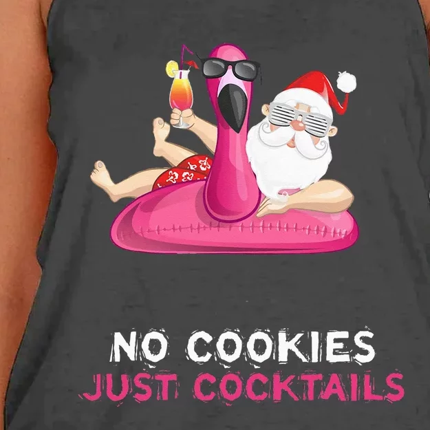 Christmas In July No Cookies Just Cocktails Summer Flamingo Women's Knotted Racerback Tank