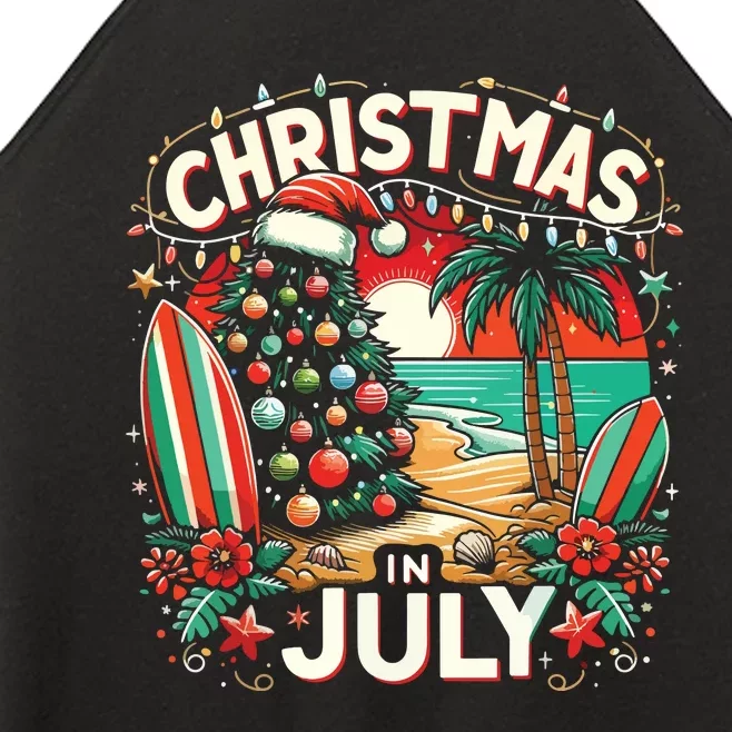 Christmas In July Summer Beach Vacation Xmas Women’s Perfect Tri Rocker Tank