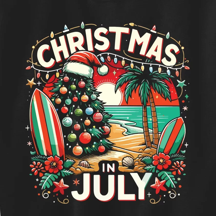 Christmas In July Summer Beach Vacation Xmas Kids Sweatshirt