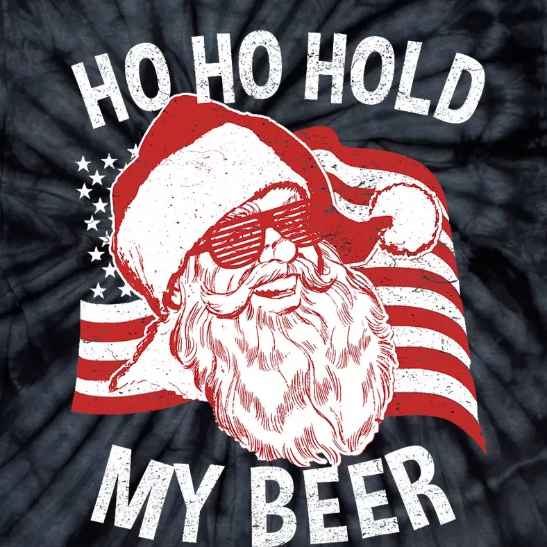 Christmas In July Santa Ho Ho Hold My Beer Tie-Dye T-Shirt