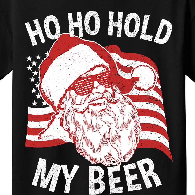 Christmas In July Santa Ho Ho Hold My Beer Kids T-Shirt