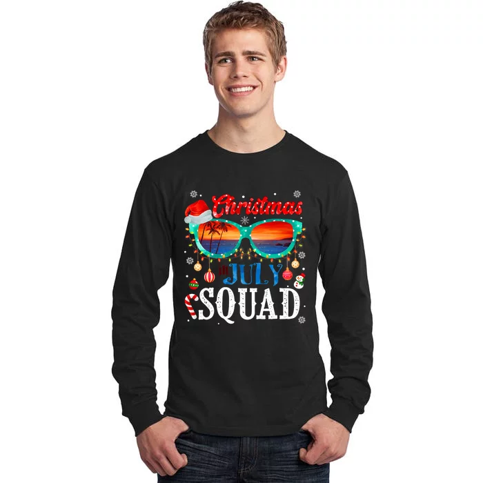 Christmas In July Squad Sunglasses Summer Beach Funny Xmas Tall Long Sleeve T-Shirt