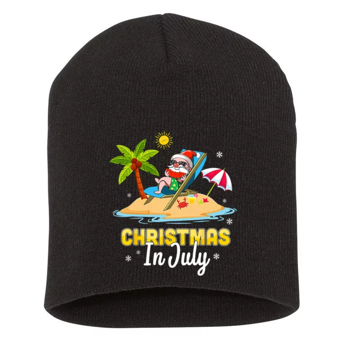 Christmas In July Santa Claus Beach Watermelon Gifts Short Acrylic Beanie