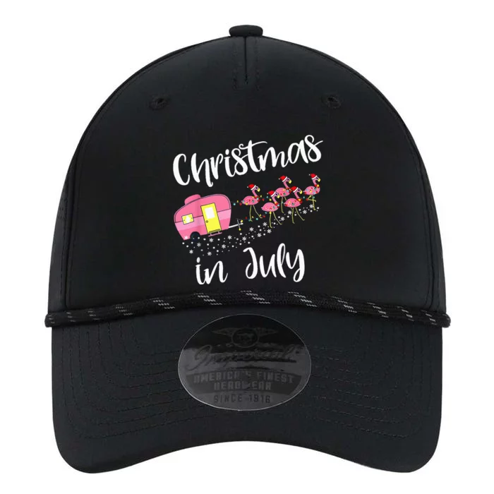 Christmas In July Pink Flamingo Summer Funny Camping Camper Performance The Dyno Cap