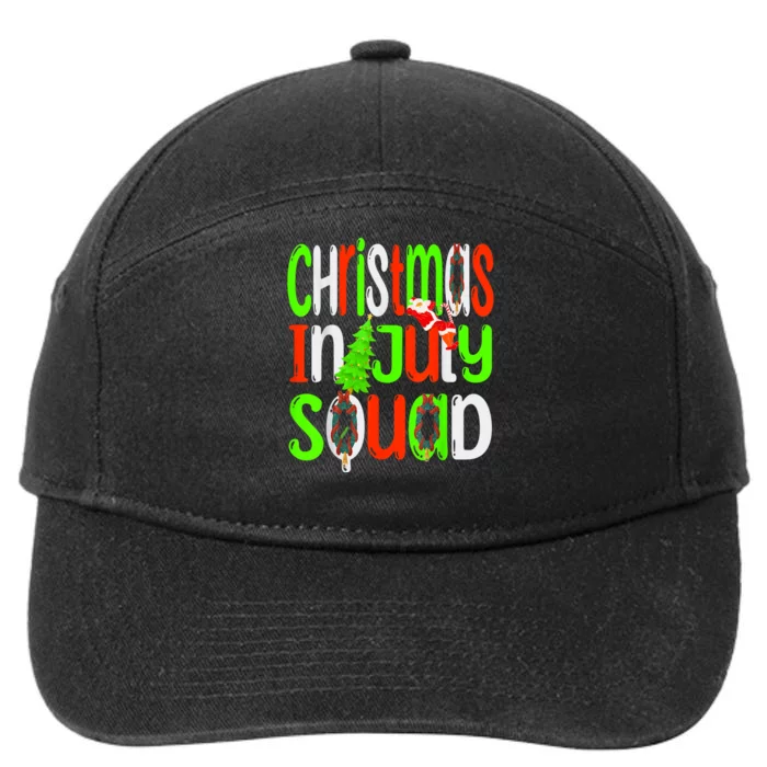 Christmas In July Squad Funny Summer Xmas Men Women Kids 7-Panel Snapback Hat