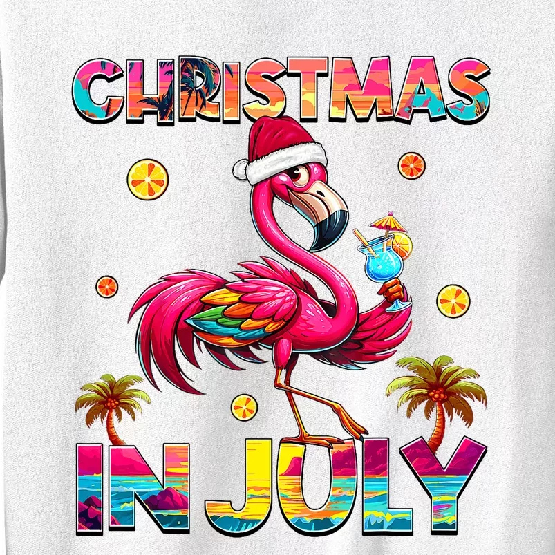 Christmas In July Flamingo Beach Summer Hawaii Sweatshirt