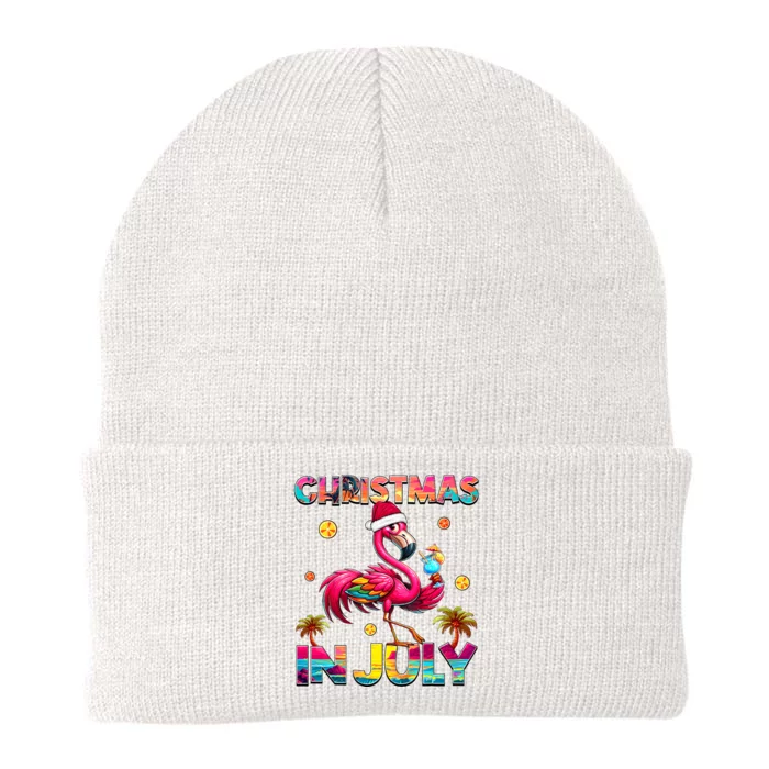 Christmas In July Flamingo Beach Summer Hawaii Knit Cap Winter Beanie