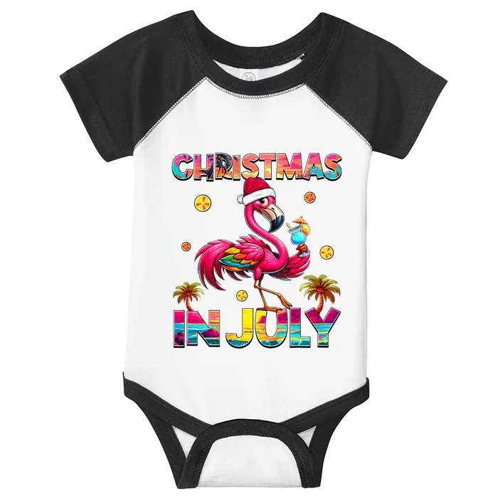 Christmas In July Flamingo Beach Summer Hawaii Infant Baby Jersey Bodysuit