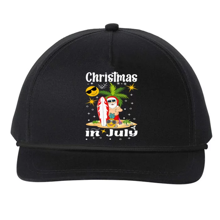 Christmas In July Santa Hat Sunglasses Summer Vacation Beach Snapback Five-Panel Rope Hat