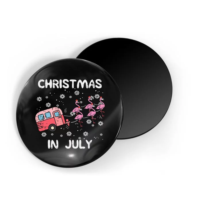 Christmas In July Flamingo Trailer Summer Xmas Camp Camper Magnet