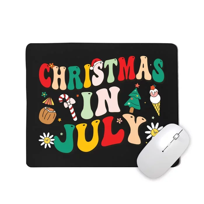 Christmas In July Shirts Groovy Xmas Summer Mousepad