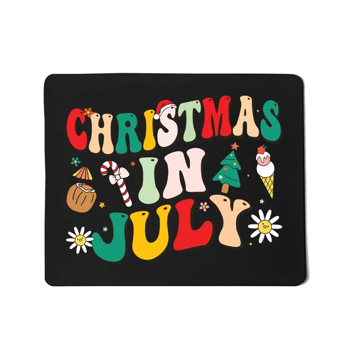 Christmas In July Shirts Groovy Xmas Summer Mousepad