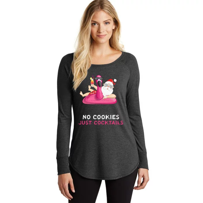 Christmas In July No Cookies Just Cocktails Summer Flamingo Women's Perfect Tri Tunic Long Sleeve Shirt