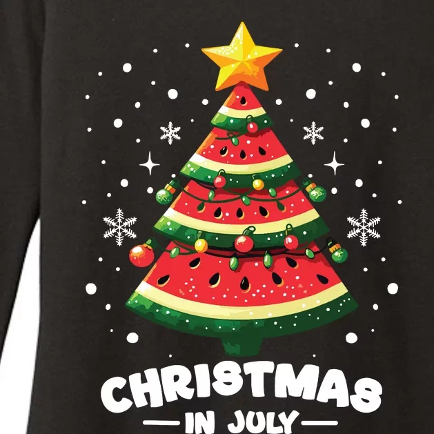 Christmas In July Watermelon Xmas Tree Summer Womens CVC Long Sleeve Shirt