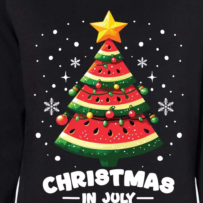 Christmas In July Watermelon Xmas Tree Summer Womens California Wash Sweatshirt