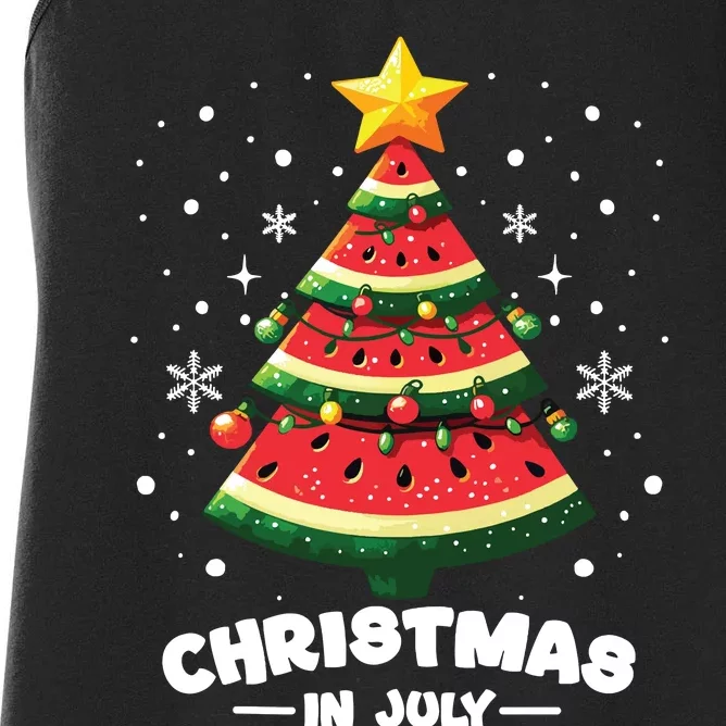 Christmas In July Watermelon Xmas Tree Summer Women's Racerback Tank