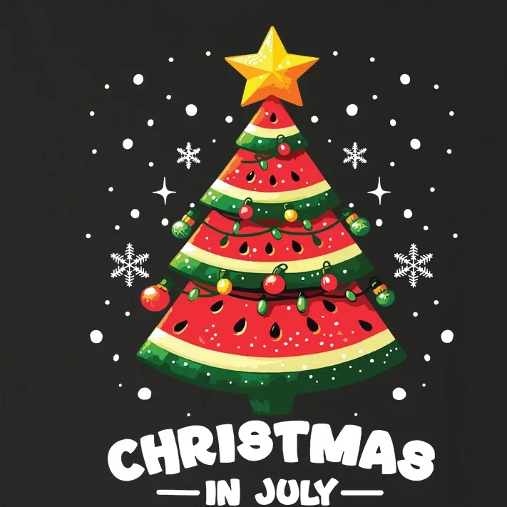 Christmas In July Watermelon Xmas Tree Summer Toddler Long Sleeve Shirt