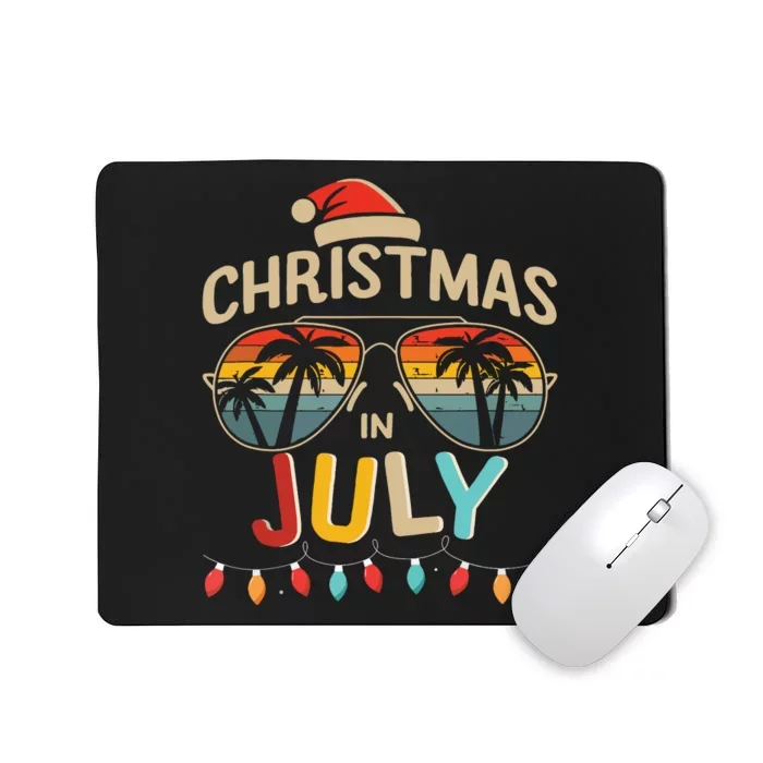 Christmas In July With Vintage Sunglasses For Summer Xmas Mousepad