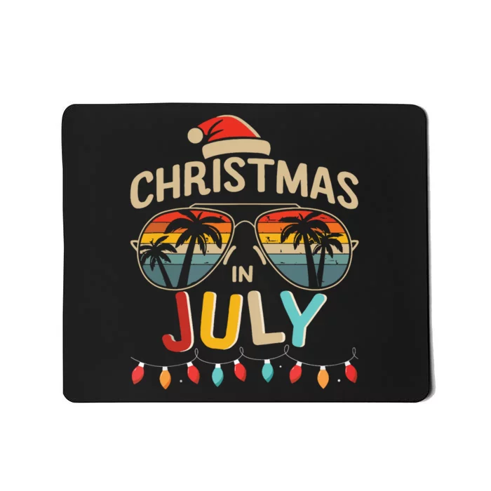 Christmas In July With Vintage Sunglasses For Summer Xmas Mousepad