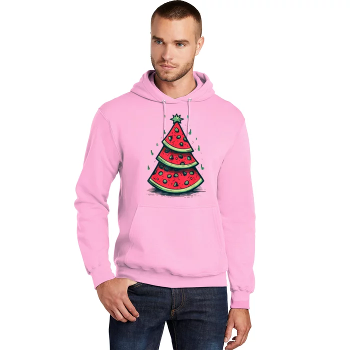 Christmas In July Watermelon Christmas Tre Hoodie