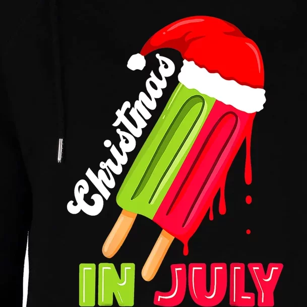 Christmas In July Watermelon Ice Pops Fun Christmas In July Womens Funnel Neck Pullover Hood