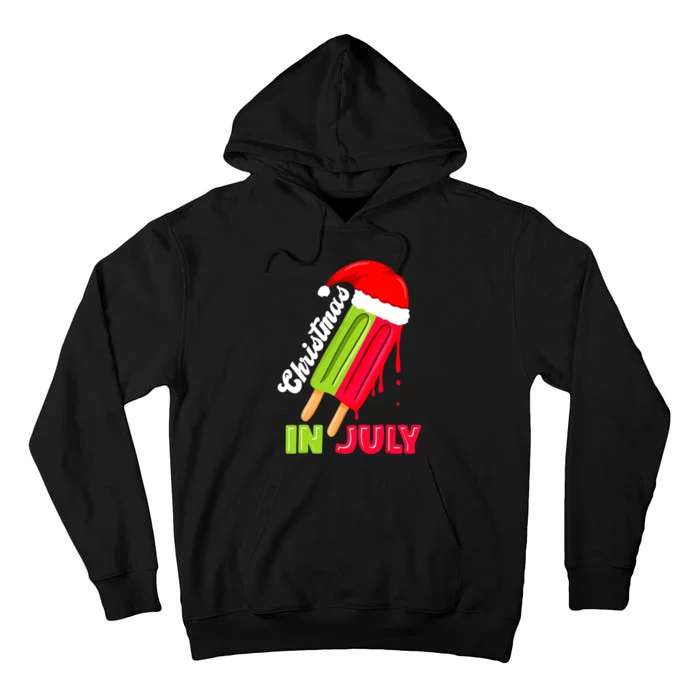 Christmas In July Watermelon Ice Pops Fun Christmas In July Tall Hoodie