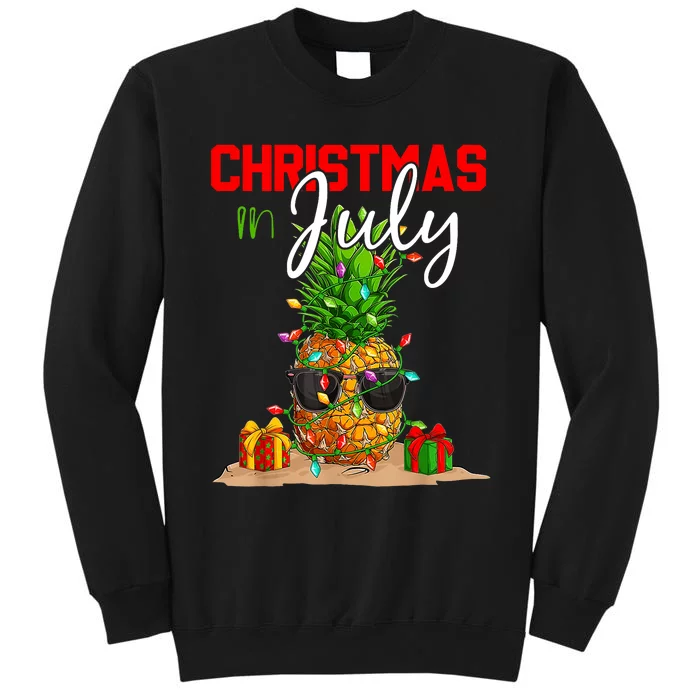 Christmas In July Pineapple Xmas Tree Summer Vacation Tall Sweatshirt