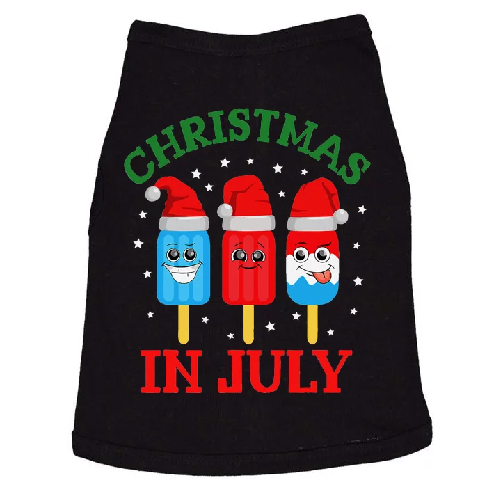 Christmas In July Fun Ice Pops And Santa Doggie Tank