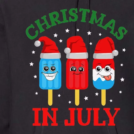 Christmas In July Fun Ice Pops And Santa Premium Hoodie