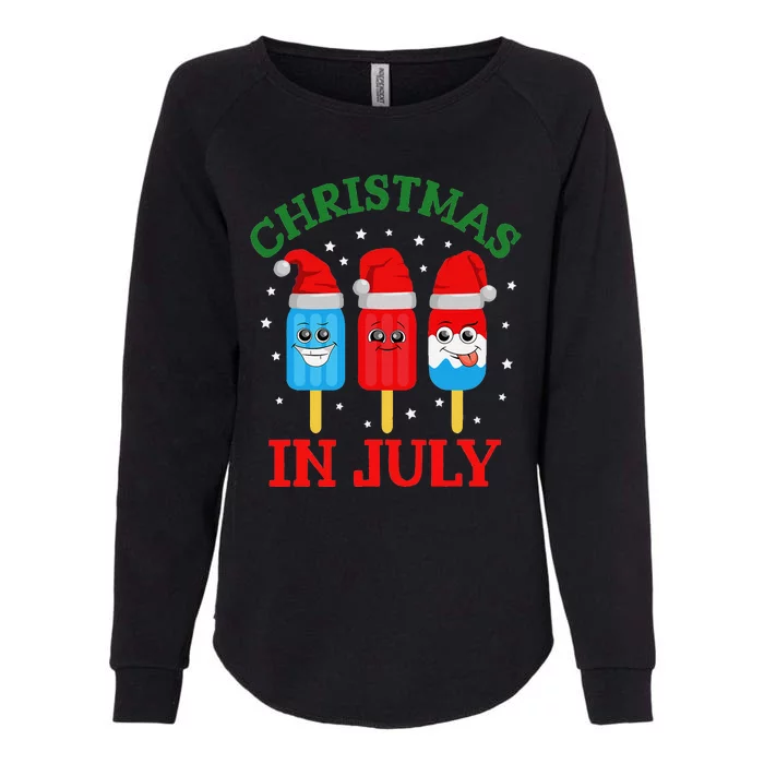 Christmas In July Fun Ice Pops And Santa Womens California Wash Sweatshirt