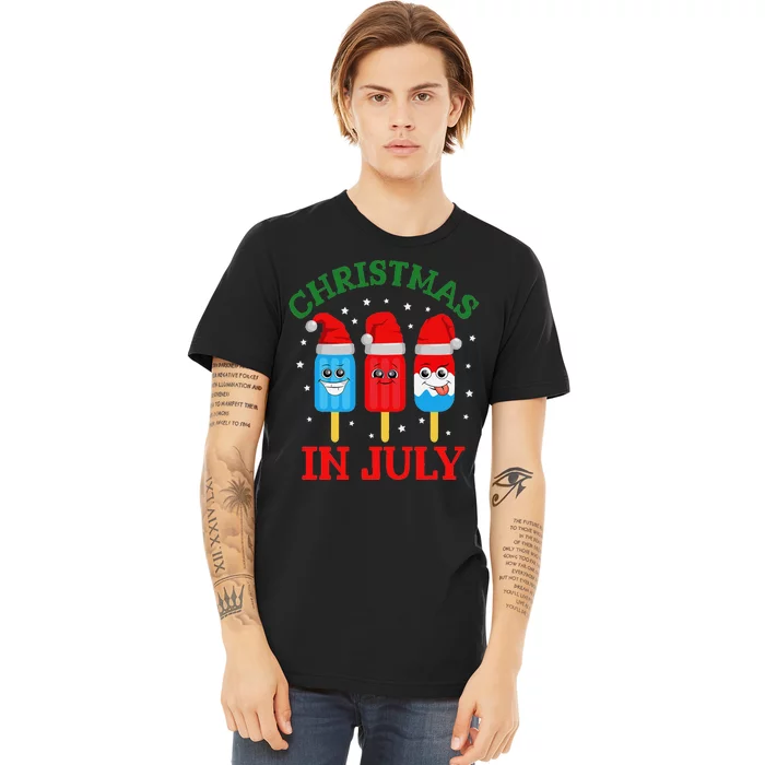 Christmas In July Fun Ice Pops And Santa Premium T-Shirt