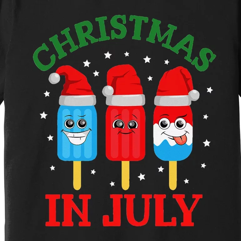 Christmas In July Fun Ice Pops And Santa Premium T-Shirt