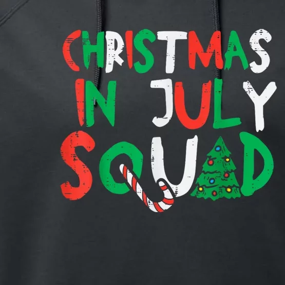 Christmas In July Squad Funny Summer Xmas Men Women Kids Performance Fleece Hoodie