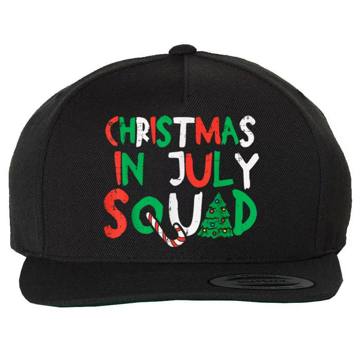 Christmas In July Squad Funny Summer Xmas Men Women Kids Wool Snapback Cap